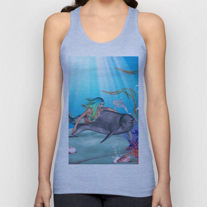 The Mermaid And The Dolphin Tank Top