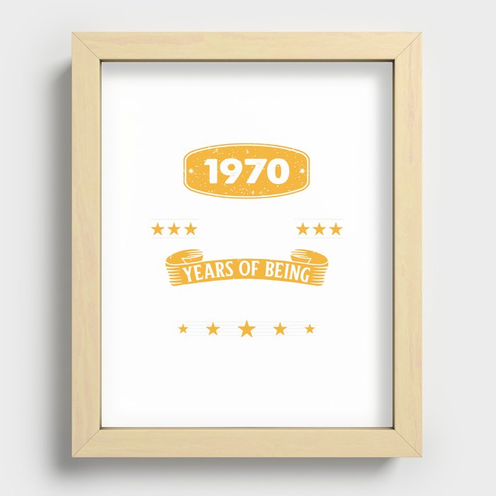52th Birthday Gift 52 Years Old Awesome Since January 1970 Recessed Framed Print