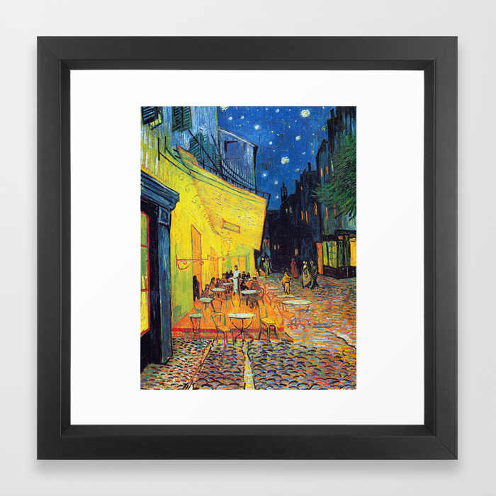 The Cafe Terrace at Night Paint by Van Gogh Reprint On Framed Canvas Wall Art