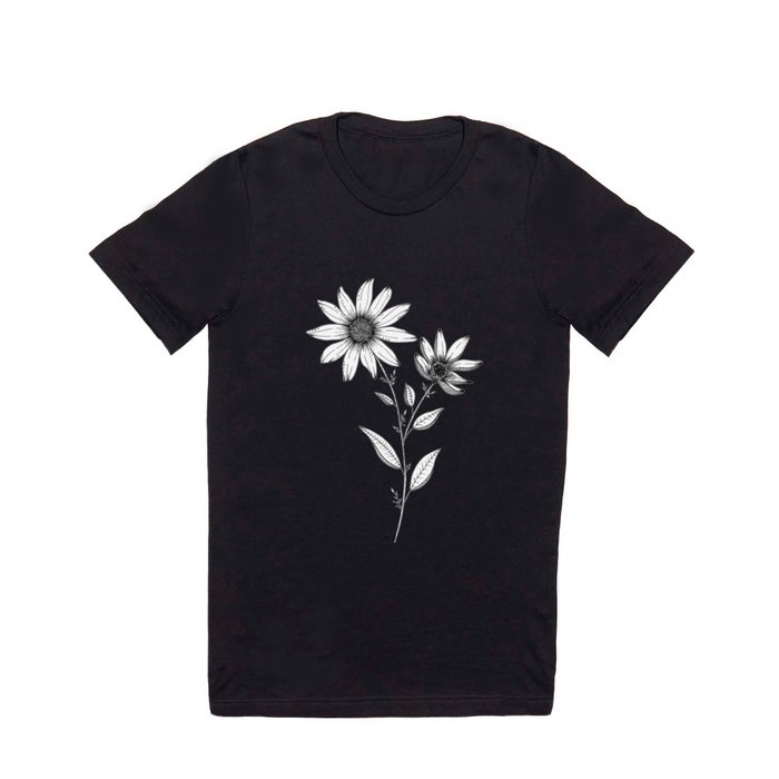 Wildflower line drawing | Botanical Art T Shirt by Kris Kivu | Society6