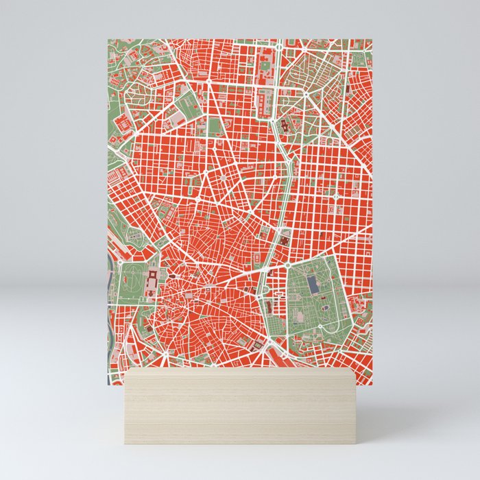 Madrid city map classic Mini Art Print