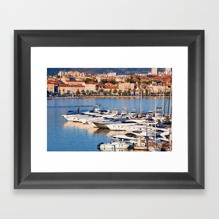 Split Harbor In Croatia Framed Art Print