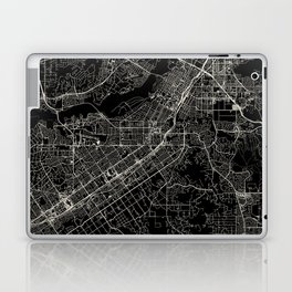 Riverside - Black and White City Map USA Laptop Skin