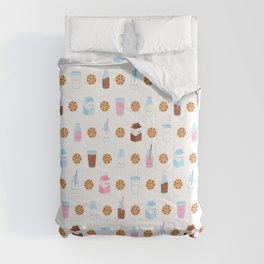 Milk and Cookies Pattern on White Comforter
