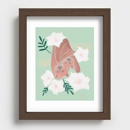 Bats with Moonflowers Recessed Framed Print