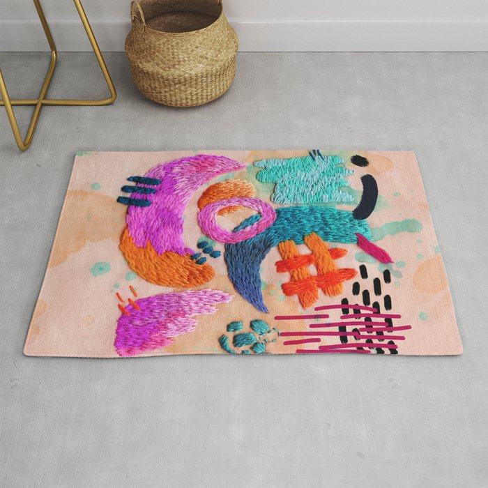 abstract embroidery Rug