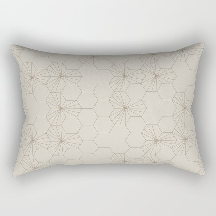 Geometric flowers brown mushroom Rectangular Pillow