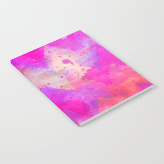 BOLD QUOTATION, Revisited - Intense Raspberry Peachy Pink Vibrant Abstract Watercolor Ikat Pattern Notebook