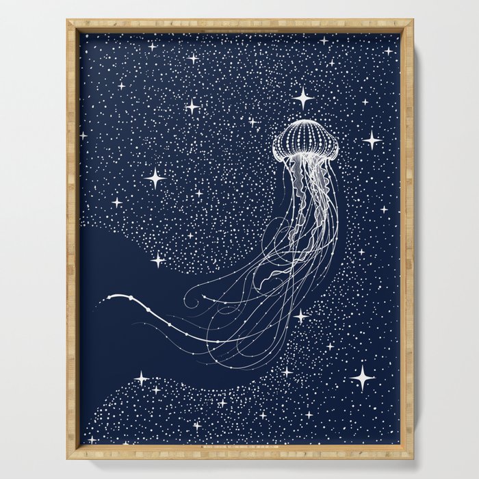 starry jellyfish Serving Tray