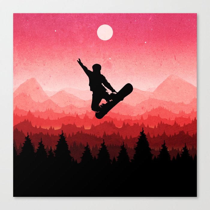 Snowboard Skyline I Canvas Print