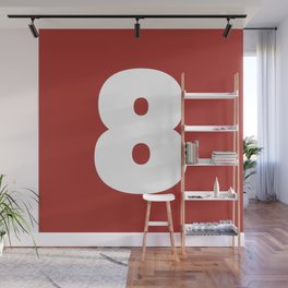 8 (White & Maroon Number) Wall Mural