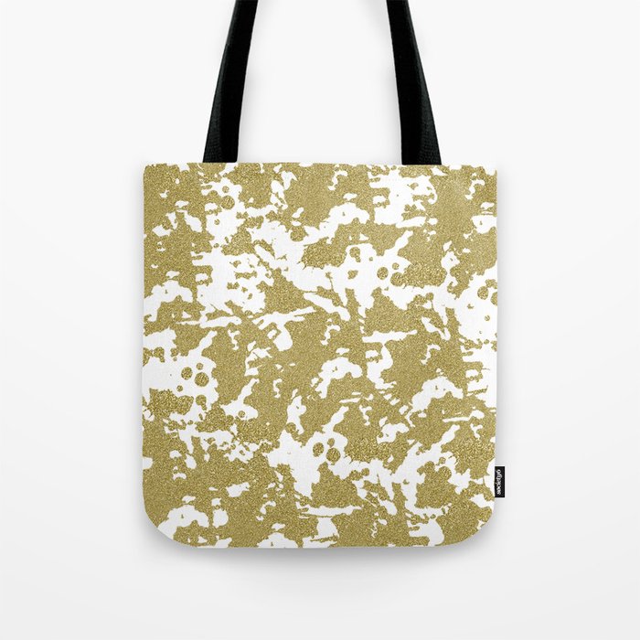 Modern abstract white gold glitter marble pattern Tote Bag