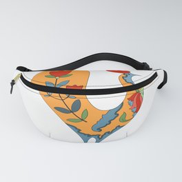 Bird and Flowers Fanny Pack