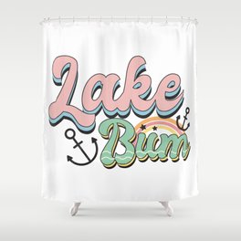 Lake Bum Retro Summer Shower Curtain