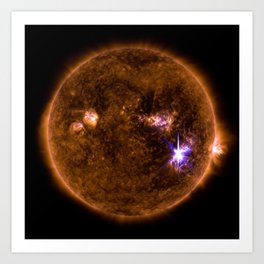 Solar Flares, Sept. 4, 2017 Art Print | Outerspace, Sun, Universe, Photo, Star, Soleil, Gold, Bright, Solarflare, Light 