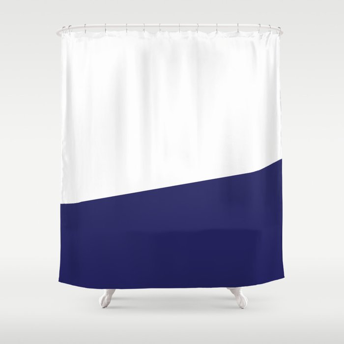 Stripe Block Navy Blue White Shower, Navy And White Shower Curtain Extra Long