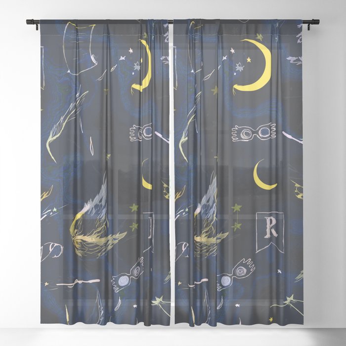 Ravenclaw Collage  Sheer Curtain