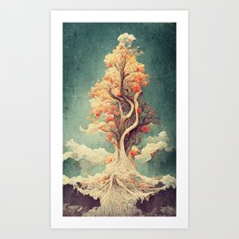 Vintage Fantasy Landscape 1 Art Print