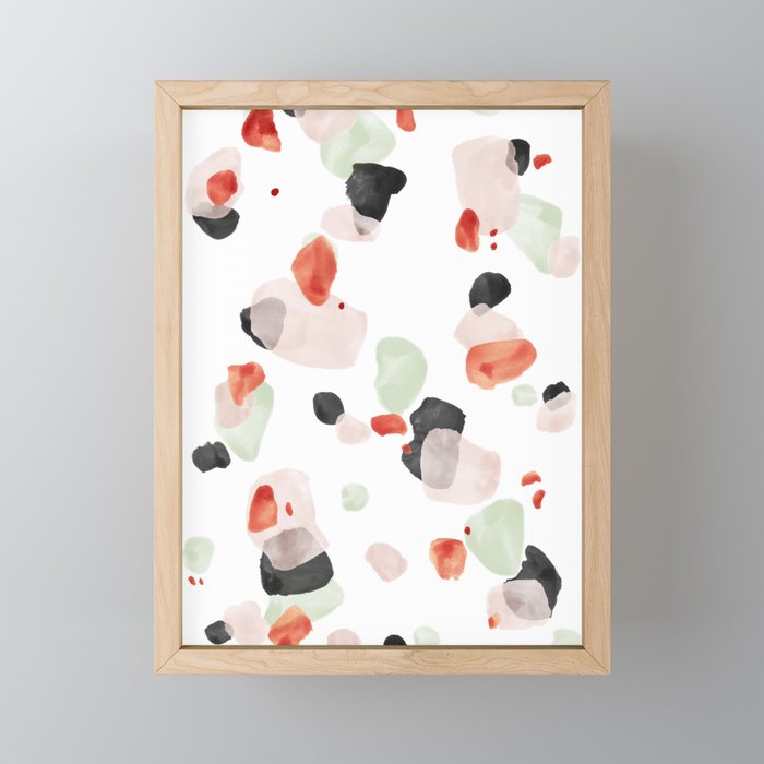 Abstract Brushstroke Terrazzo Pattern 06 Framed Mini Art Print