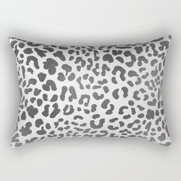 Grey Leopard Print Rectangular Pillow