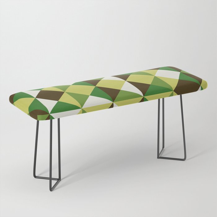Geometrical checked in yellow green Bench