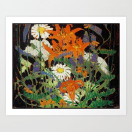 Tom Thomson - Marguerites, Wood Lillies and Vetch - Canada, Canadian Oil Painting - Group of Seven Art Print