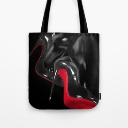 womens Red and black high heel shoes black version Tote Bag