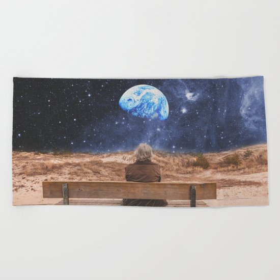 PLANET EARTH, THE UNIVERSE AND I Beach Towel