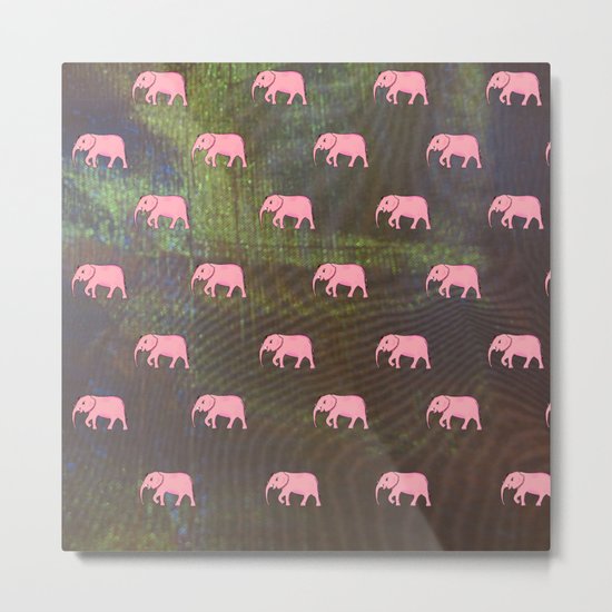 elephants on an abstract background 2 Metal Print