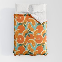 Orange Harvest - Blue Comforter