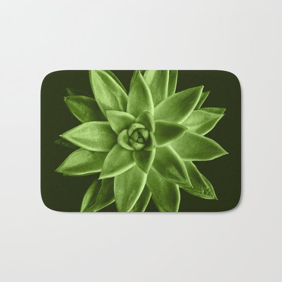 Greenery succulent Echeveria agavoides flower Bath Mat