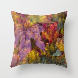 Pink Fall Forest Throw Pillow