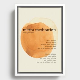 Metta Meditation Orange Loving Kindness Framed Canvas
