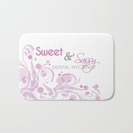 Sweet and Sassy Dental Hygienist Bath Mat | Illustration, Typography, Abstract, Graphic Design 