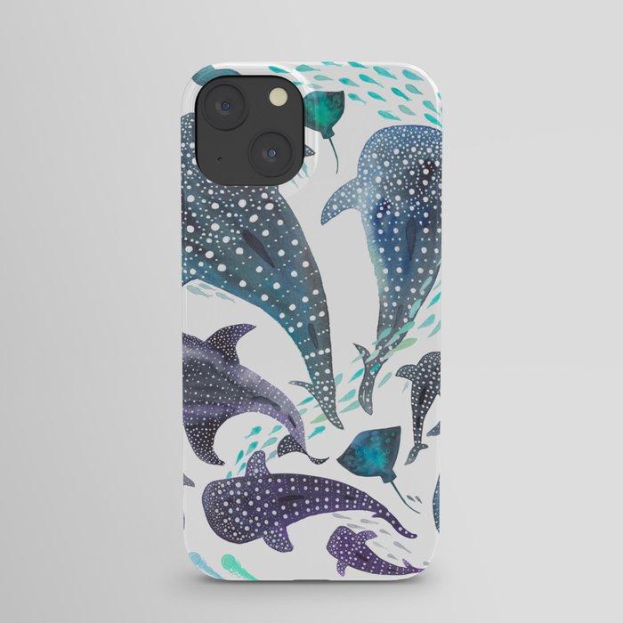 Whale Shark, Ray & Sea Creature Play Print iPhone Case