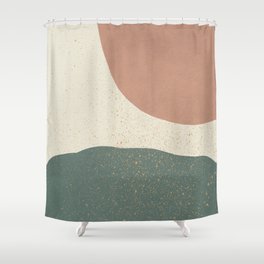 Minimalist Painting - Terra Green Shower Curtain