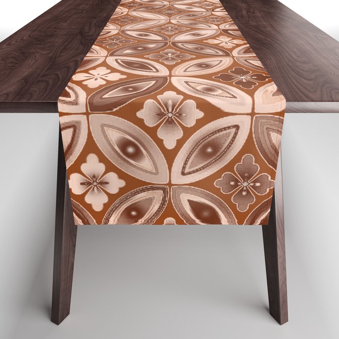 Ornate Copper Prismatic Background. Table Runner