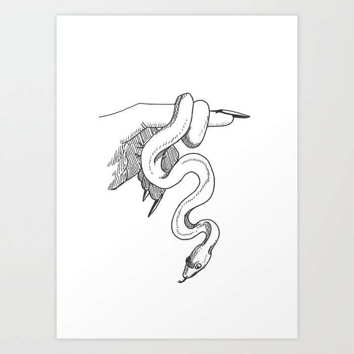 Entwined (Rainbow Boa Snake) Art Print