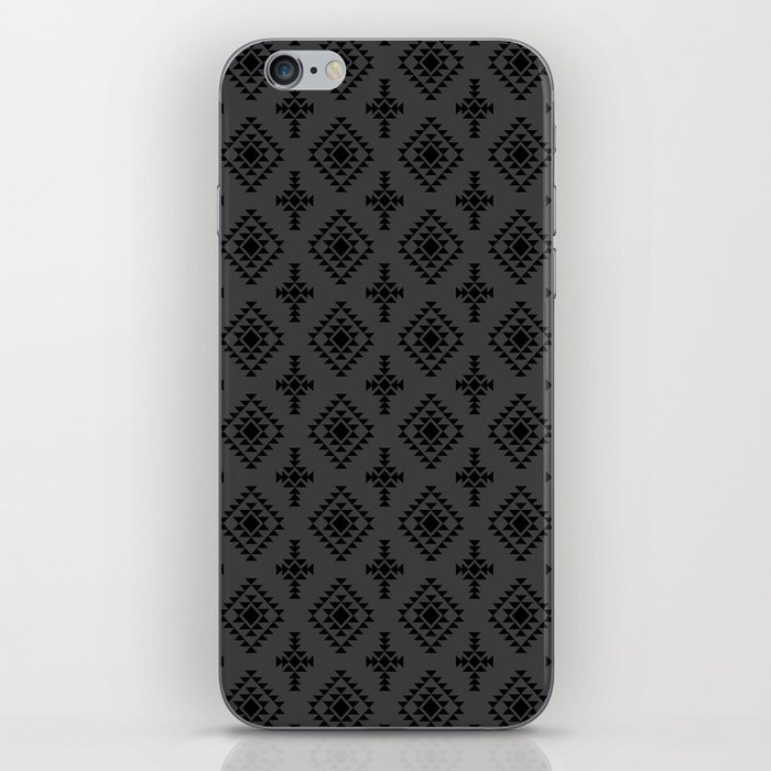 Dark Grey and Black Native American Tribal Pattern iPhone Skin