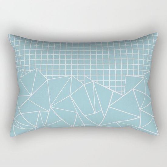 Ab Outline Grid Salty Rectangular Pillow