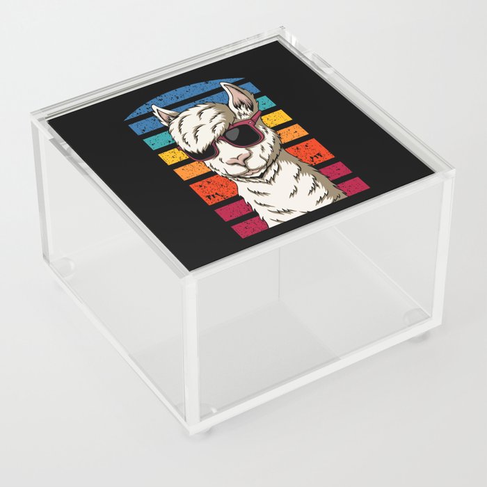 Retro Llama Eyeglasses Hipster Style Colorful Acrylic Box