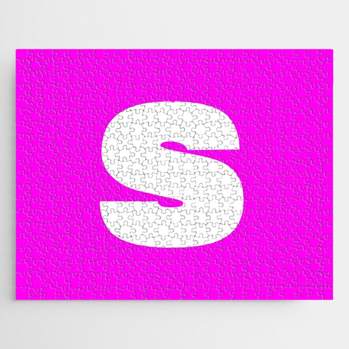 s (White & Magenta Letter) Jigsaw Puzzle