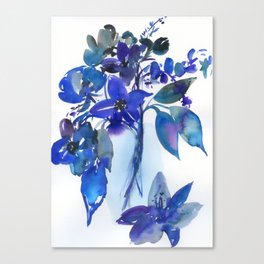 blue stillife: lily Canvas Print