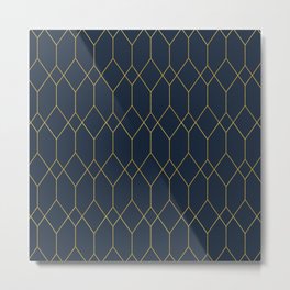 Blue Gold Art Deco Pattern Geometric Metal Print | Geometric, Artdeco, Vintage, Patterned, Retro, Decor, Golden, Geometry, Blue, Bluegoldartdeco 