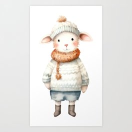 Sheepy with woollen jumper Art Print