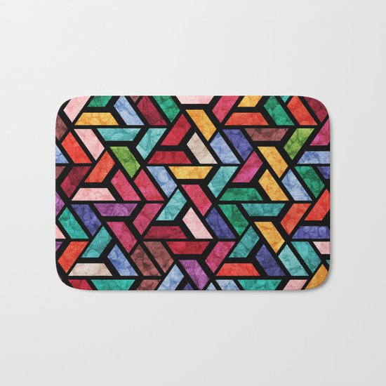 Seamless Colorful Geometric Pattern VII Bath Mat