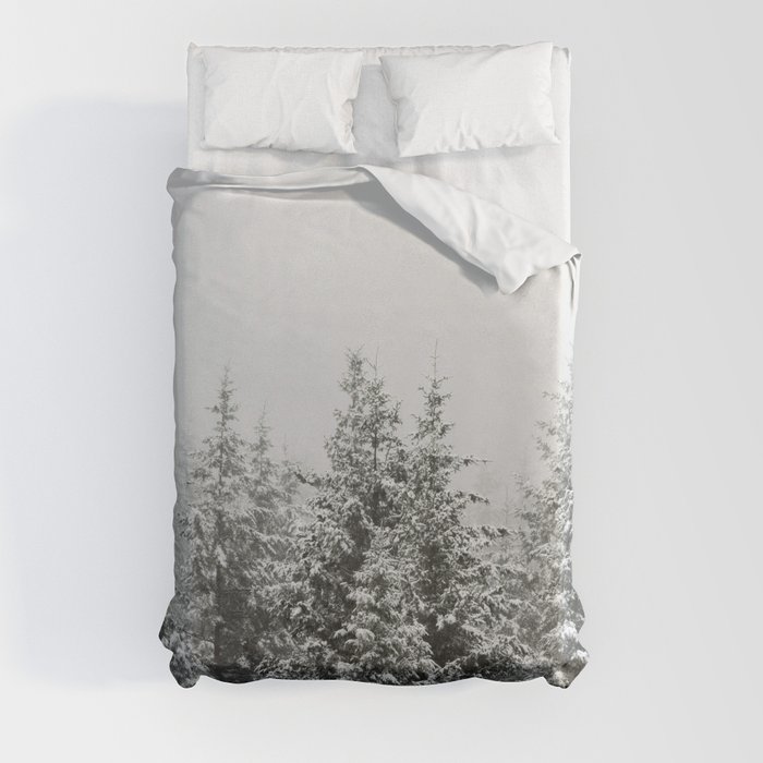 Winter Forest Fir Tree Snow III - Nature Photography Duvet Cover