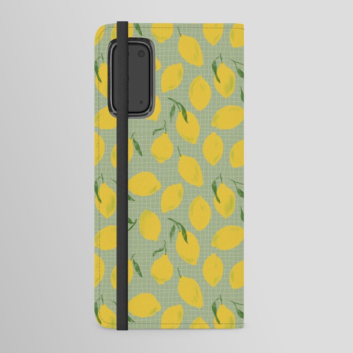 Picnic lemons - green background Android Wallet Case