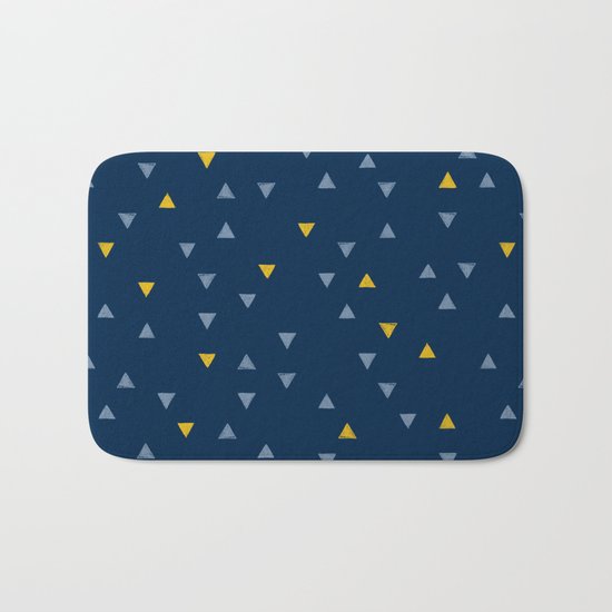 DOWN UP / midnight blue / denim / gold Bath Mat