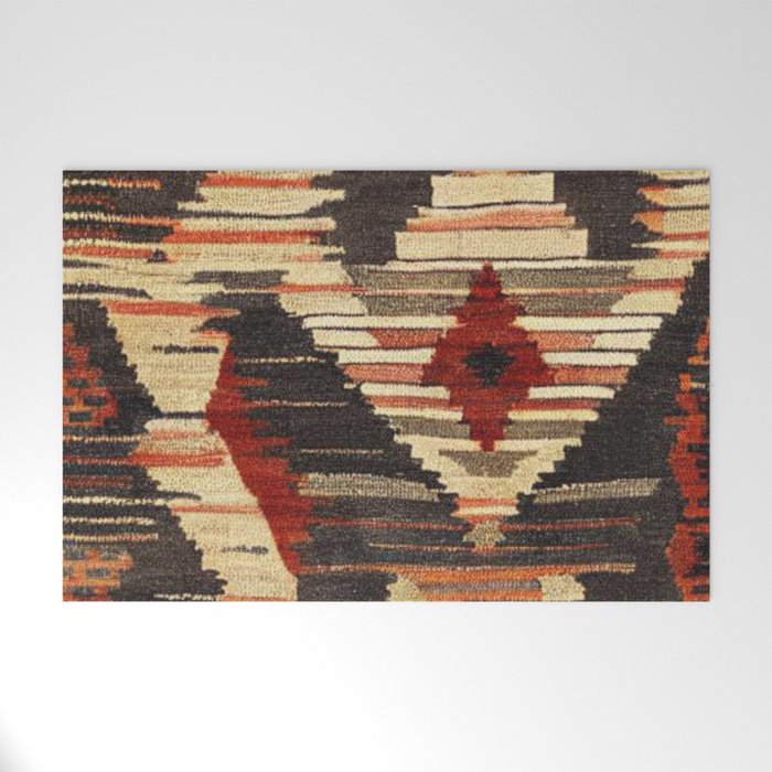 Dark Kilim Tribal Welcome Mat